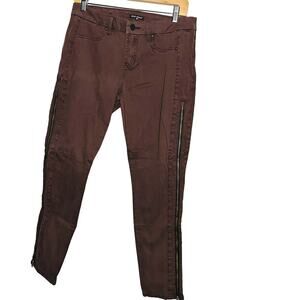 Dear John Women's Rustic Red Side Zipper Straight Leg Jeans Size 28